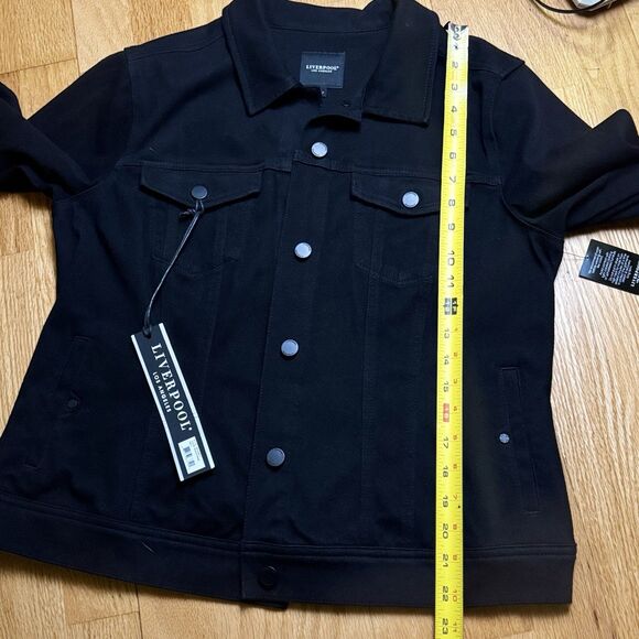Liverpool Los Angeles Women's Kolten Denim Jacket Black L NWT Western Stretch - Picture 7 of 16